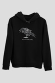 Nevermore Baskılı Unisex Siyah Kapüşonlu Sweatshirt