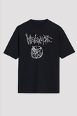 Nevermore Baskılı Unisex Siyah Oversize Tişört - Tshirt