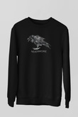 Nevermore Baskılı Unisex Siyah Sweatshirt
