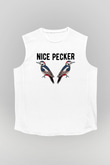 Nice Pecker Baskılı Unisex Beyaz  Kolsuz Tişört