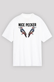 Nice Pecker Baskılı Unisex Beyaz Tişört