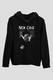 Nick Cave Baskılı Unisex Siyah Kapüşonlu Sweatshirt