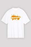 Nickelodeon Beyaz Unisex Oversize Tişört T-Shirt