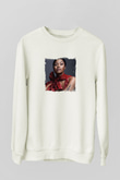 Nicki Minaj Baskılı Unisex Beyaz Sweatshirt