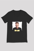 Nicky Romero Baskılı Unisex Siyah V Yaka Tişört