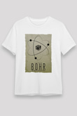 Niehls Bohr Atom Baskılı Unisex Beyaz Tişört - Tshirt