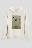 Niehls Bohr Atom Baskılı Unisex Ekru Hoodie