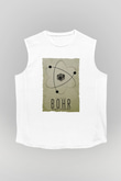 Niehls Bohr Atom Baskılı Unisex Kolsuz Beyaz Tişört - Tshirt