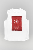 Niels Bohr Atom Modeli Baskılı Unisex Kolsuz Beyaz Tişört - Tshirt