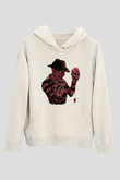 Nightmare on Elm Street Elm Sokağı Beyaz Unisex Kapşonlu Sweatshirt