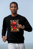 Ninja Deadpool Baskılı Unisex Siyah  Sweatshirt