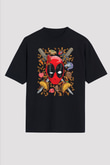 Ninja Deadpool Baskılı Unisex Siyah Tişört