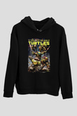 Ninja Kaplumbağa Temalı Siyah  Unisex Hoodie