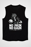 No Pain No Gain Baskılı Unisex Siyah  Kolsuz Tişört