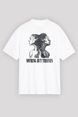 Nocturnal Depression Baskılı Beyaz Unisex Oversize Tişört - Tshirt