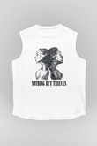 Nocturnal Depression Baskılı Beyaz Unisex Kolsuz Tişört - Tshirt