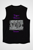 Nocturnal Depression Baskılı Unisex Siyah Kolsuz Tişört - Tshirt