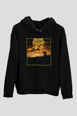 Nocturnal Depression Baskılı Unisex Siyah Kapüşonlu Sweatshirt