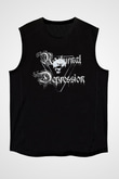 Nocturnal Depression Baskılı Unisex Siyah Kolsuz Tişört - Tshirt