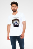 Nothing But Thieves Baskılı Beyaz Unisex V Yaka Tişört - Tshirt