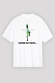 Nothing But Thieves Baskılı Beyaz Unisex Oversize Tişört - Tshirt