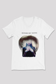 Nothing But Thieves Baskılı Beyaz Unisex V Yaka Tişört - Tshirt