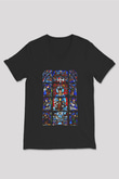 Notre Dame Katedrali Siyah Unisex V Yaka Tişört T-Shirt