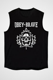 Obey the Brave Siyah Unisex Kolsuz Tişört