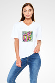 Odd Future Baskılı Beyaz V Yaka Unisex Tişört