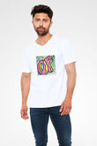 Odd Future Baskılı Beyaz V Yaka Unisex Tişört