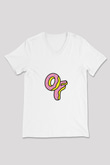 Odd Future Baskılı Beyaz V Yaka Unisex Tişört