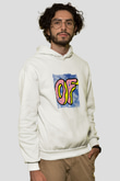 Odd Future Baskılı Unisex Beyaz Kapüşonlu Sweatshirt
