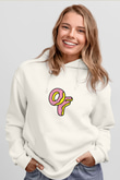 Odd Future Baskılı Unisex Beyaz Kapüşonlu Sweatshirt