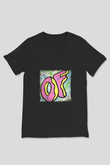 Odd Future Baskılı Unisex Siyah V Yaka Tişört