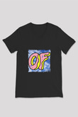 Odd Future Baskılı Unisex Siyah V Yaka Tişört