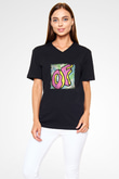 Odd Future Baskılı Unisex Siyah V Yaka Tişört