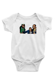 Offset Baskılı Beyaz Unisex Bebek Body - Zıbın