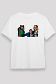 Offset Baskılı Unisex Beyaz Tişört - Tshirt