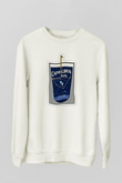 Oğlak Burcu Baskılı Beyaz Unisex Sweatshirt
