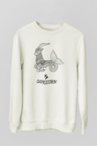 Oğlak Burcu Baskılı Beyaz Unisex Sweatshirt
