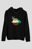 Oğlak Burcu Baskılı Unisex Siyah Hoodie