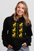 Oğlak Burcu Baskılı Unisex Siyah Hoodie
