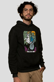 Oğlak Burcu Baskılı Unisex Siyah Hoodie