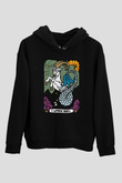 Oğlak Burcu Baskılı Unisex Siyah Hoodie