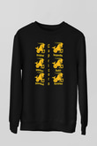 Oğlak Burcu Baskılı Unisex Siyah Sweatshirt