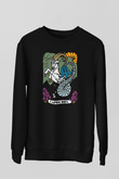 Oğlak Burcu Baskılı Unisex Siyah Sweatshirt