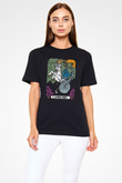 Oğlak Burcu Baskılı Unisex Siyah Tişört - Tshirt