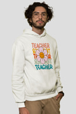 Öğretmenler Günü Baskılı Beyaz Unisex Kapüşonlu Sweatshirt