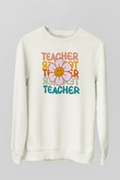 Öğretmenler Günü Baskılı Beyaz Unisex Sweatshirt