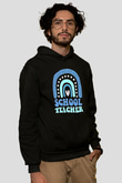 Öğretmenler Günü Baskılı Unisex Siyah Hoodie